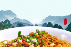 炒面背景中国美食素材中国风海报