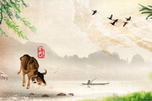 清明节手绘中国风小清新棕色banner
