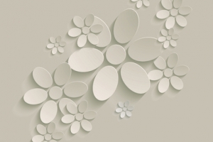 白色D立体花背景banner