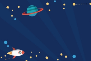 扁平化卡通星球banner