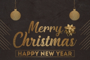 MerryChristmas黑金扁平商场促销海报