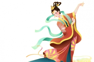 中秋节中国风人物插画-仙女