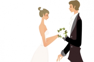矢量新娘和新郎结婚婚礼