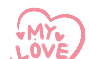 my love 英文字体元素