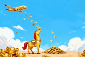 2026马年 元宝 金币 蓝天 4K壁纸