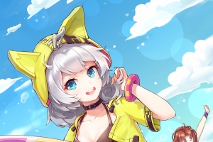 夏日 崩坏3可爱水着泳装 姬子 琪亚娜手机壁纸