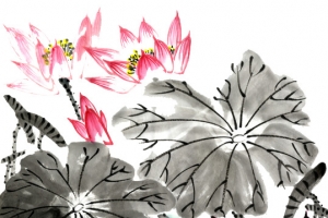水墨画荷花