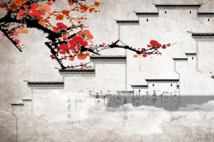 中国风水墨梅花国画
