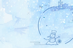 雪人卡通小清新几何蓝色banner