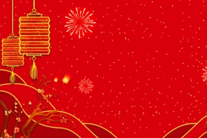 简约梅枝灯笼底纹背景图