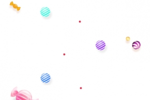 手绘七彩色 糖果海报