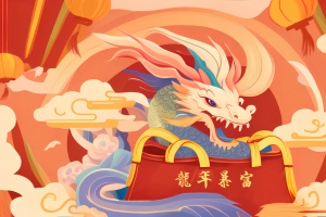 2024龙年暴富 喜庆 春节 新年 5K壁纸背景图片