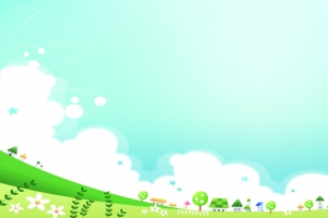 蓝色卡通天空草地儿童节海报banner