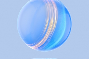 华为Mate Book Fold内置4K高清壁纸 3D蓝色双球 4120x4120