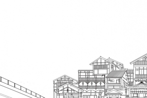 重庆洪崖洞素描图片