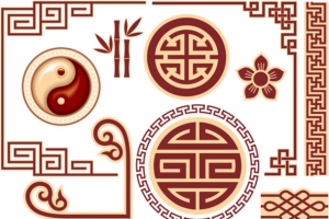 太极八卦图竹子