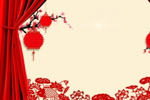 红色拉幕高清背景