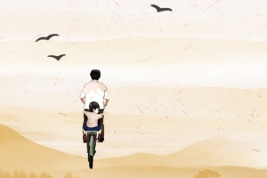 父亲节插画背景banner