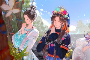 天涯明月刀 三个女孩许愿 3440x1440带鱼屏游戏壁纸