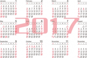 2017台历日期高清PNG透明装饰元素PPT素材免费下载