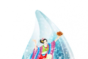 水滴形中秋嫦娥图案