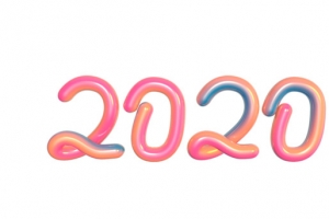 2020彩色3D字气球字
