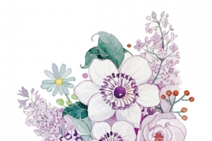 矢量水彩花