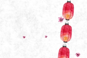 矢量古风手绘灯笼节日背景素材