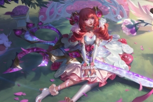 英雄联盟LOL萨勒芬妮水晶玫瑰格温8K高清壁纸7680x4320