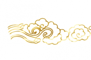 渐变祥云花纹中国风金色