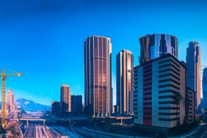 《侠盗猎车5》游戏城市风景3840x1080壁纸