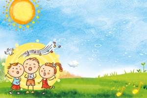 卡通兴趣班音乐手绘蓝色banner