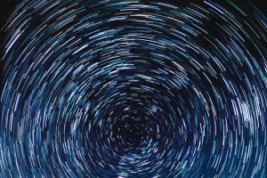 蓝色唯美星空旋转