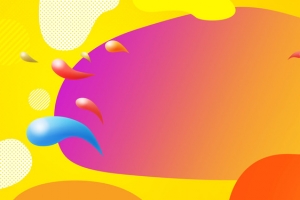 黄色渐变激情狂欢几何流体banner背景