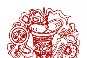 古风酒樽花纹