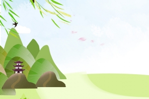 清新卡通春游记banner