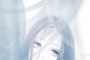 手绘忧郁流泪女子