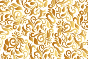 矢量手绘金色花纹