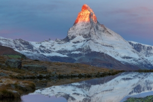 马特洪峰日出 斯特利湖3440x1440带鱼屏风景壁纸