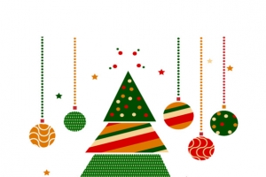 创意三角圣诞树高清PNG透明素材-圣诞节节日元素设计图片免费下载