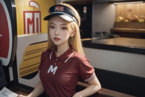 餐厅 可爱 美女 服务员 高清平板壁纸