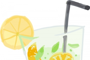 卡通手绘彩色果汁插画装饰