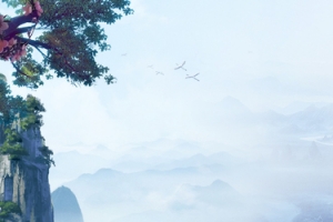 中国风手绘场景古风水墨banner