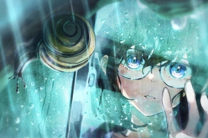 女孩 太阳镜 窗户 滴 雨 动漫 4k壁纸 3840x2160