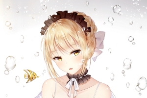 fate 水下可爱性感女生 4k手机壁纸竖屏