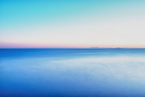大海 地平线 视图 极简主义 蓝色 4k壁纸 3840x2160