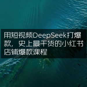 用短视频+DeepSeek打造爆款，解锁小红书店铺爆款课程终极干货