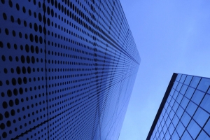 蓝色大楼建筑h5背景