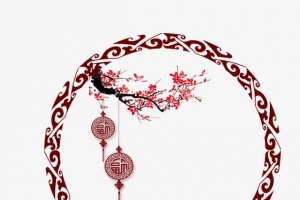 红色古典古风圆圈