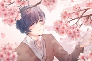 家伙 樱花 花 动漫 艺术 4k壁纸 3840x2160